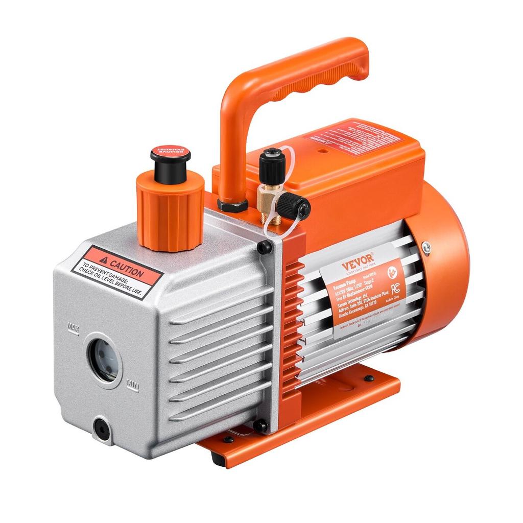 Vacuum Pump 6 CFM HVAC 2 Stage Rotary Vane Vacuum Pump Oil Included