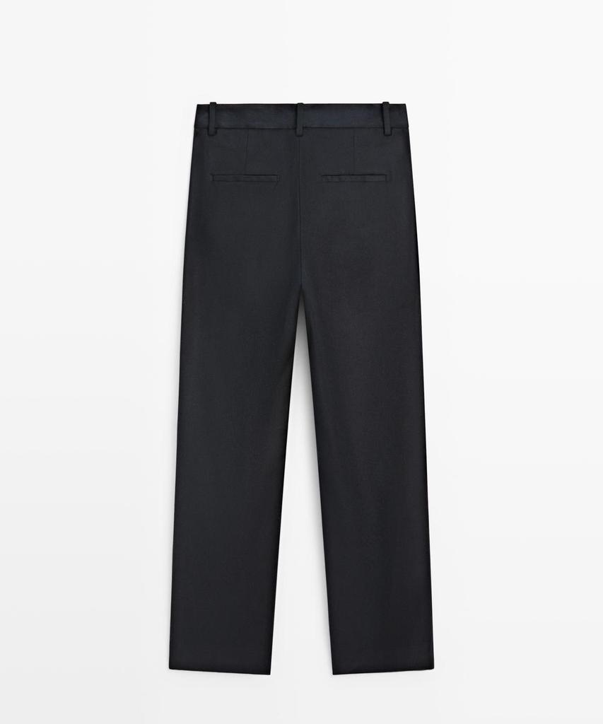 Masimodutti Straight Fit Linen Blend Pants