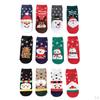 4 Pairs Breathable Fashion Ankle Socks Holiday Chrismas Short Sock Snowman Elk Pattern Low Crew