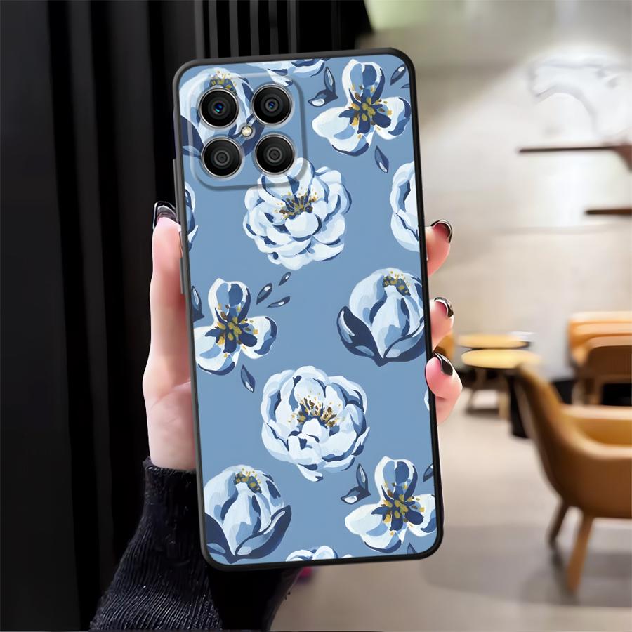 

Мультяшный синий цветочный чехол для Honor Magic5Lite X5b X8 8X X9a 90 X7 70 X6 200 400 Lite Funda Чехол для телефона Honor 90