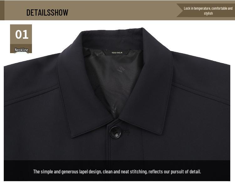 Men's Cotton-Padded Jacket for Dad: Spring & Autumn Button-Up for Middle-Aged & Elderly