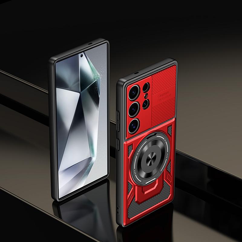 For Magsafe Magnetic 360 ° Rotat Metal Car Bracket Ring Armor Phone Case For Samsung S25 Ultra S23 S20 S21 S22 S24 Ultra Plus FE