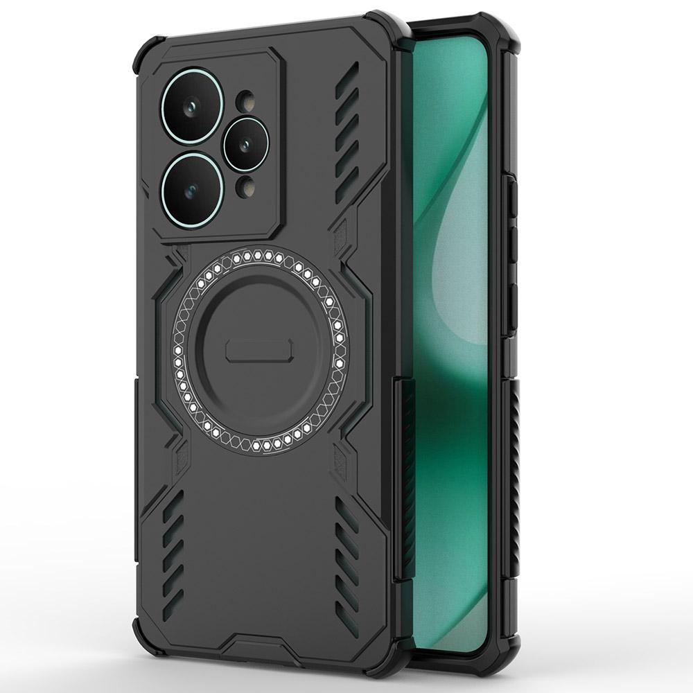 For Realme 15 5G Magnetic Case Butterfly Armor Hollow Heat Dissipation PC+TPU Phone Cover