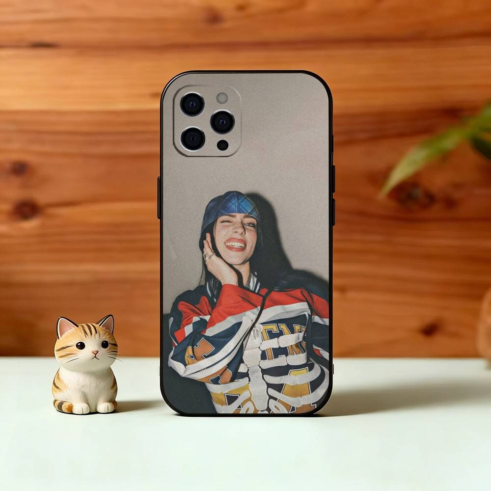 H-Happier Than Ever Phone Case For iPhone 17,16,15,14,13,12,11 Plus,Pro Max,XS,Soft Silicone Black Cover
