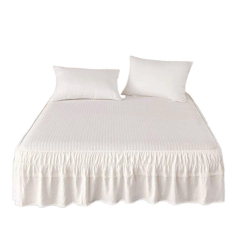 Elastic Non-Slip Lace Princess Bed Skirt - Thickened, Single Piece, Hide-ugly Design