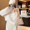 Autumn Winter Women Sweet V-neck Soft Furry Mohair Knitted Sweater Christmas Pullover Tops