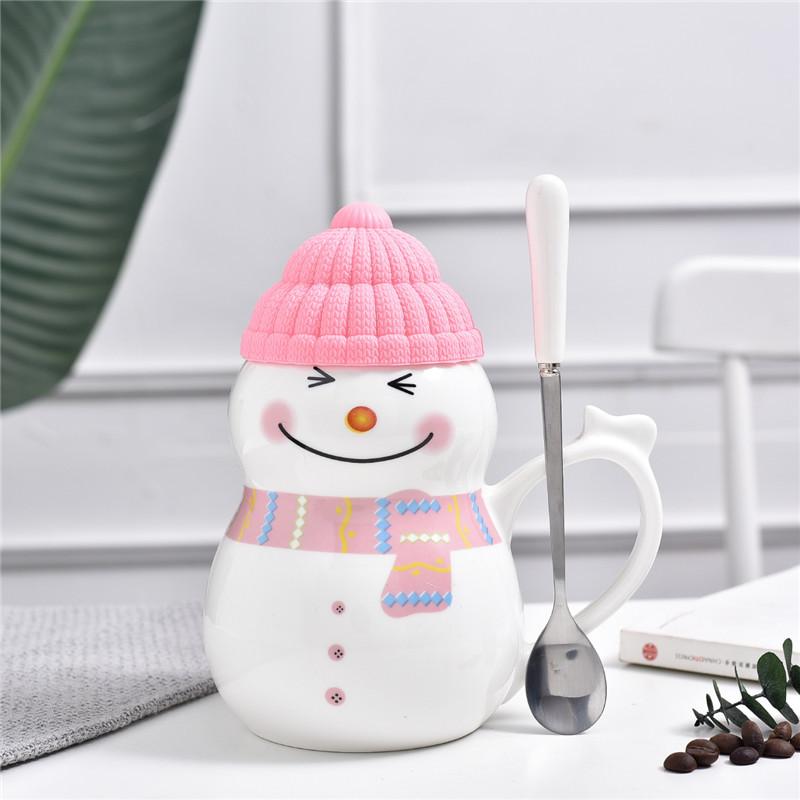 Cute Snowman Ceramic Mug Coffee Milk Couple Water Cup Christmas Winter Gift Girl Cup