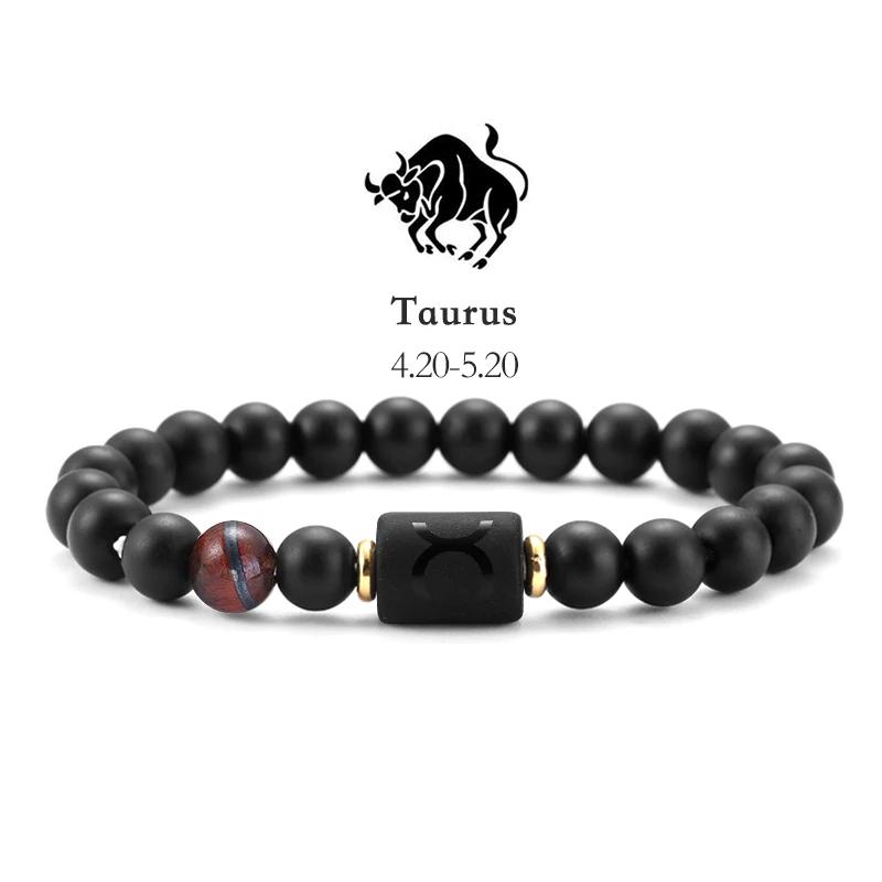 12 Zodiac Natural Stone Bracelets - Cancer, Virgo, Leo, Libra Designs, Ideal Couples & Friendship Gifts, Unisex Jewelry (Pulsera