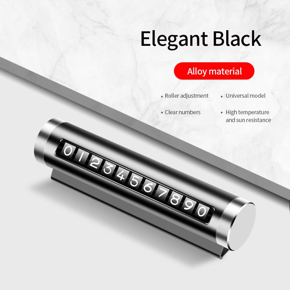 

Металлическая временная карта парковки автомобиля Универсальная поворотная табличка с номером телефона Алюминиевые наклейки Парковка Остановка автомобиля Автомобильные аксессуары для укладки чёрный