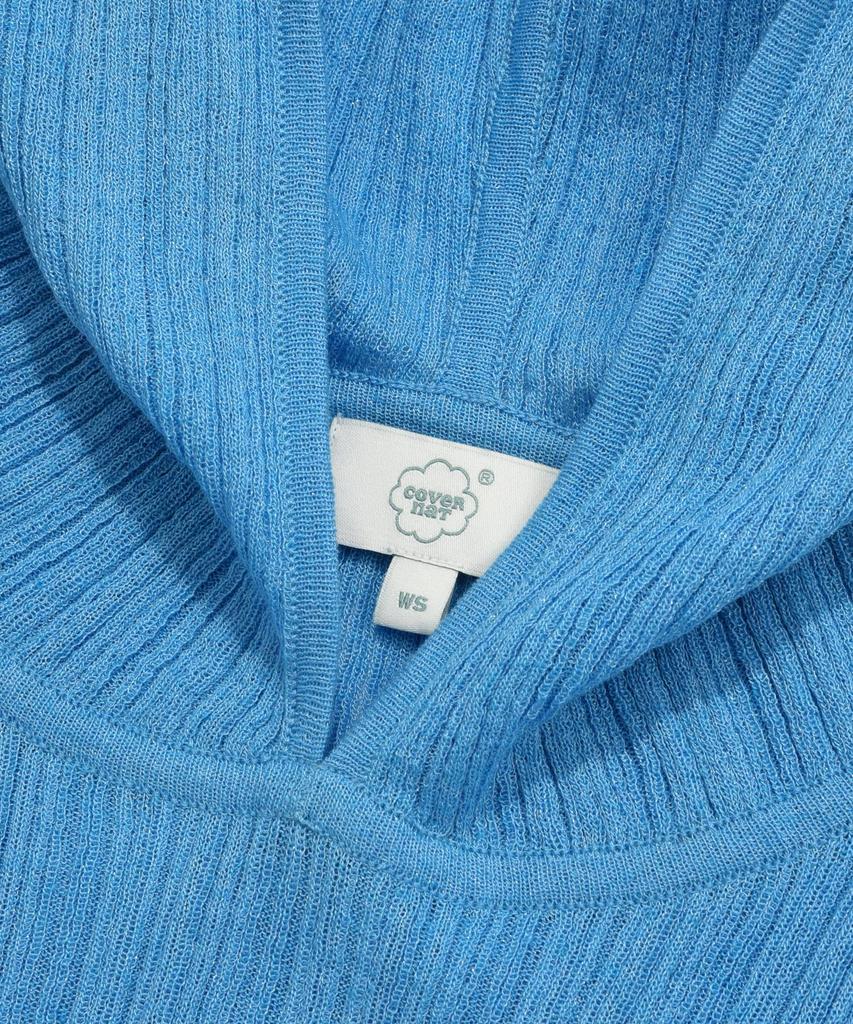 COVERNAT WOMAN Sheer Hoodie Knit Blue