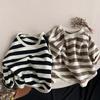 Korean Style Girls' Striped Long-Sleeve T-Shirt - Trendy Toddler Casual Top for Spring & Autumn 2025