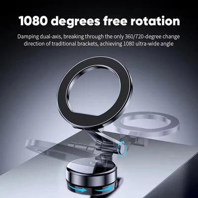 Foldable Magnet Car Mobile Phone Holder for MagSafe 360° Adjustable Magnetic Car Mount Stand for iPhone 16 Huawei Xiaomi In Car