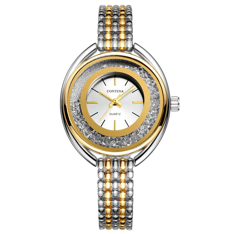Top Crystal Watches Women Stainless Steel Ladies Quartz Watches Elegant Women Bracelet Clock Reloj