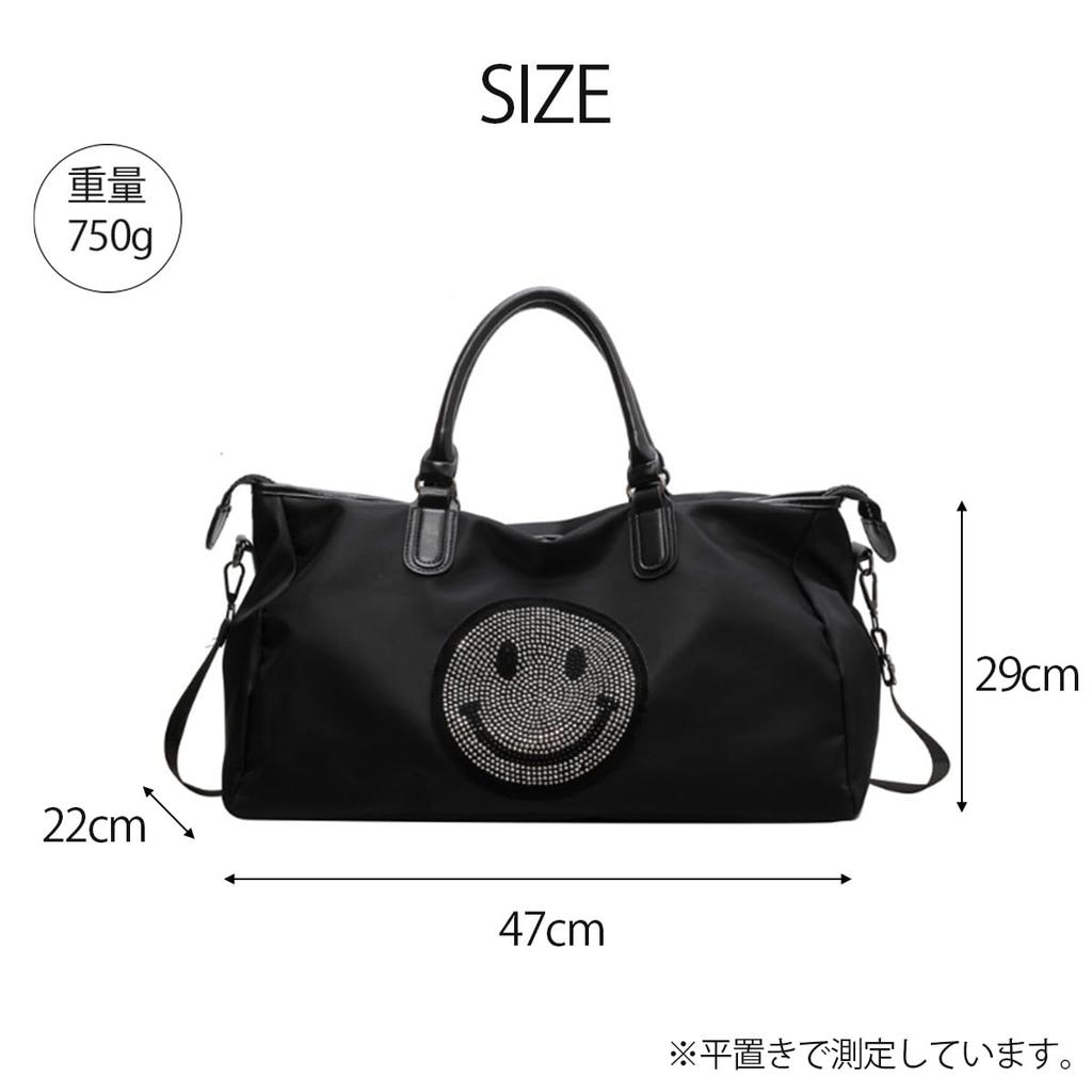 Boston Bag Shoulder Bag Large Capacity Travel Bag Gym Bag Waterproof Travel Handbag Outdoor Smile Boston Women's