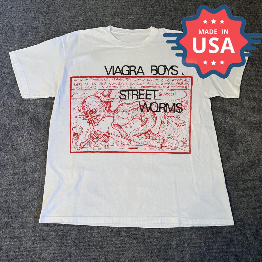 Винтажная футболка унисекс группы Viagra Boys Street Worms, для концерта, размеры от S до 5XL, AR383 XXXL
