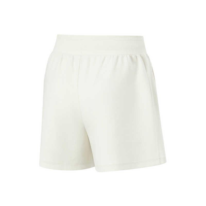 Li Ning Fitness Series Solid Color Mid Waist Breathable Versatile Five Point Casual Shorts Women shorts Silver-Birch-Gray AKSU554-1