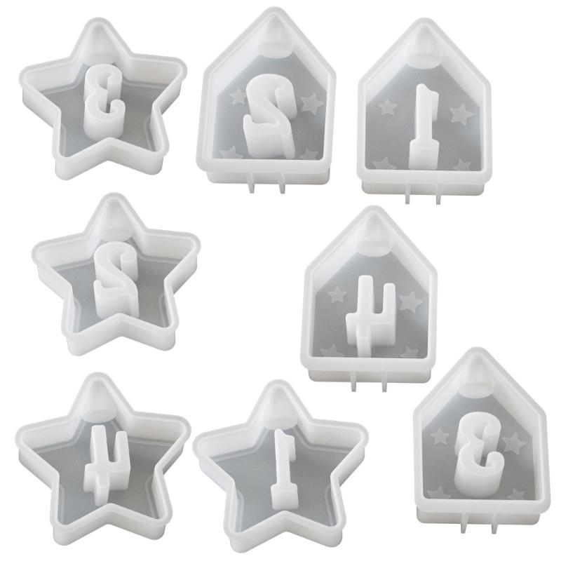 4pcs Creative Flexible Silicone Mold for Number Candle and Ambients Lights Decoration for Birthdays and Celebrations