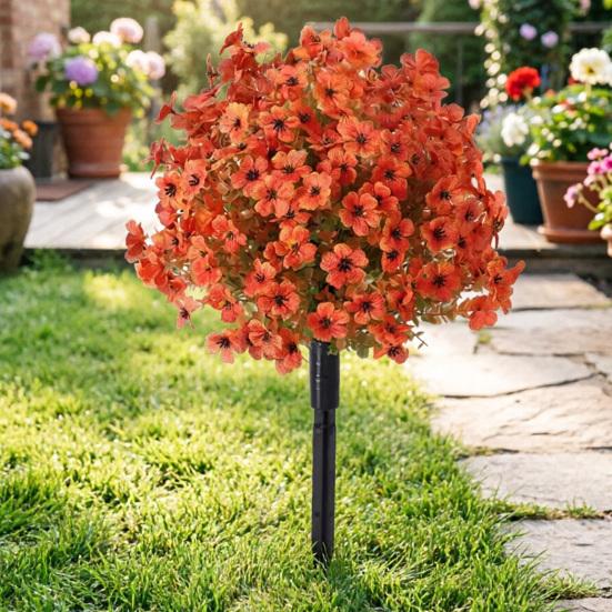 Künstliche Violette Formschnittbäume mit Dornen UV-beständige Kunststräucher Büsche Frühling Sommer Kunstpflanzen für Garten Veranda Terrasse