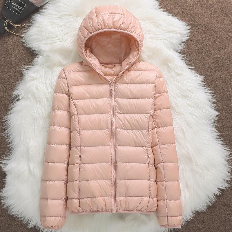 2023 Women's Lightweight Hooded Slim Down Jacket - Short, Fashionable, Plus Size, Autumn/Winter Outerwear
