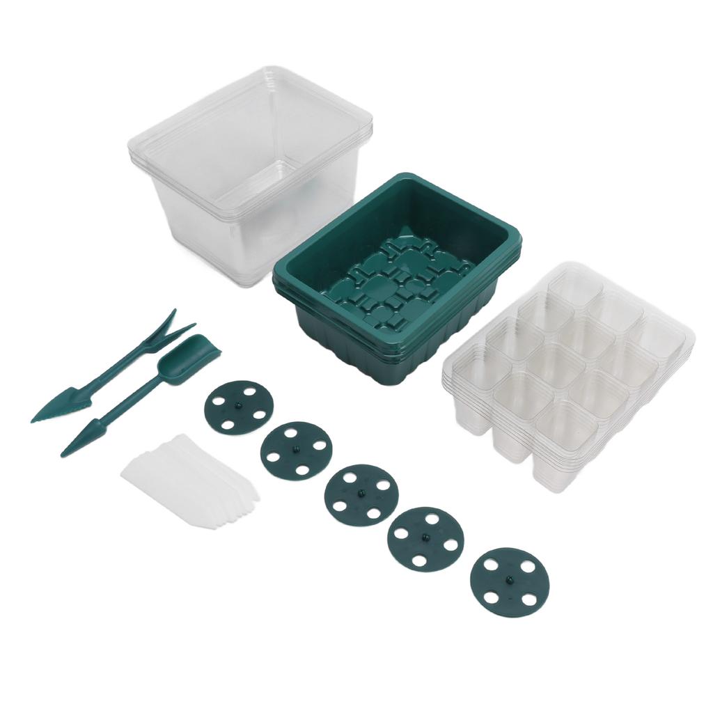 Seed Starter Tray 12 Cells Adjustable Humidity Thickened Seed Starting Kit with Clear Dome Base for