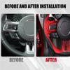 Carbon Fiber Red Steering Wheel Cover Trim Fit For Ford Mustang 2016- Interior Decoration Style Replacement Accessories