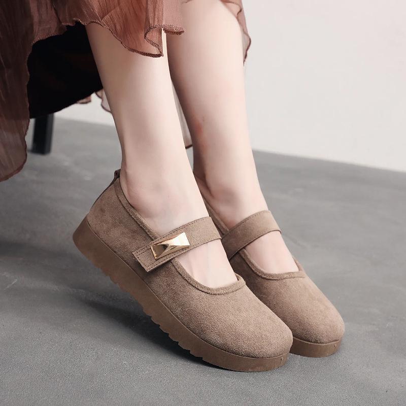 

Женские весенне-летние ретро туфли Мэри Джейн, нескользящие, на мягкой подошве, износостойкие, на плоской подошве, тканевые туфли 41