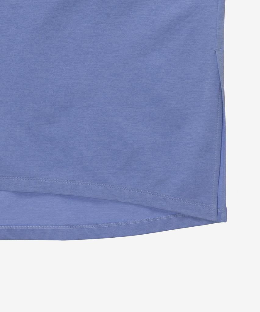 BASIC HOUSE Women'S Cool Sorona Semi-Overfit Round Neck Long Sleeve T-Shirt Blue Lzts3201
