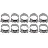 10Pcs Hose Clamp 201 Stainless Steel Reinforced Full Core Appearance Galvanized Pipe Clamps for Automotive Industrial