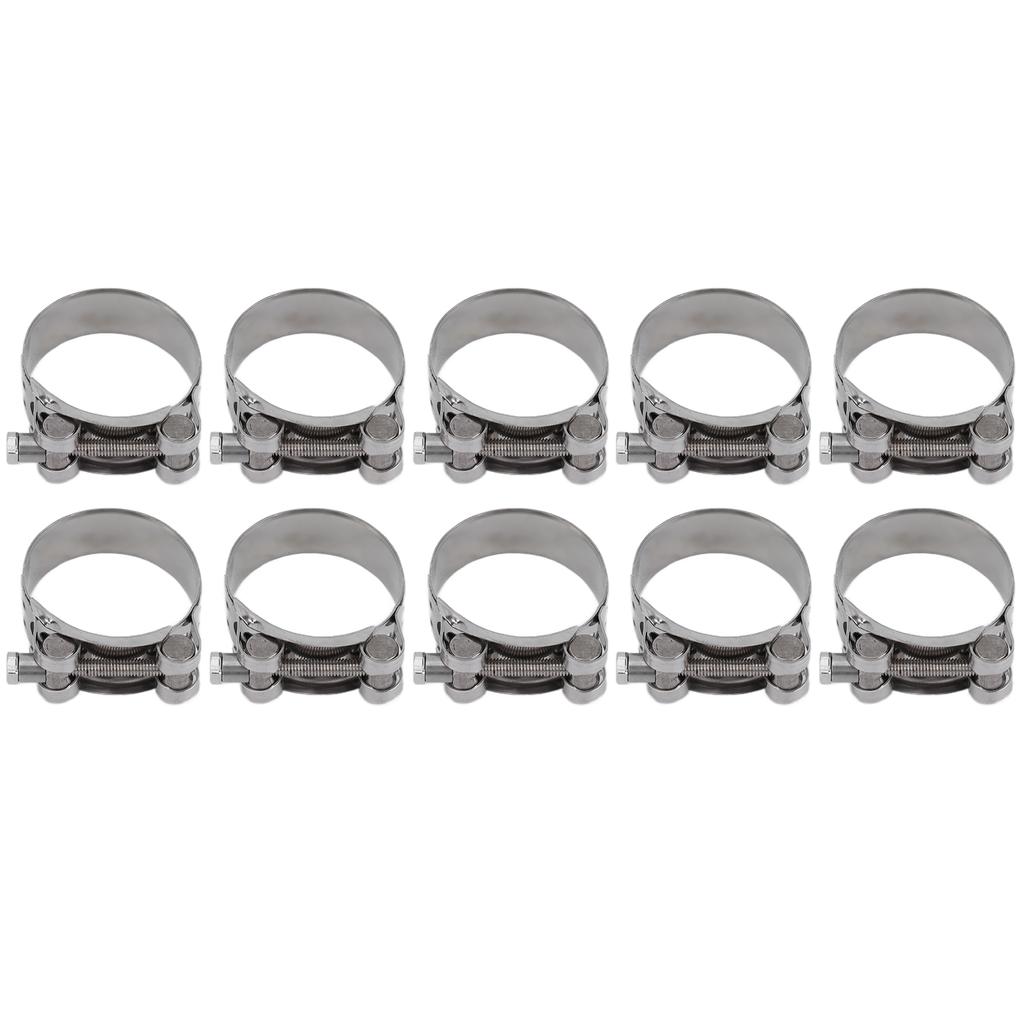 10Pcs Hose Clamp 201 Stainless Steel Reinforced Full Core Appearance Galvanized Pipe Clamps for Automotive Industrial