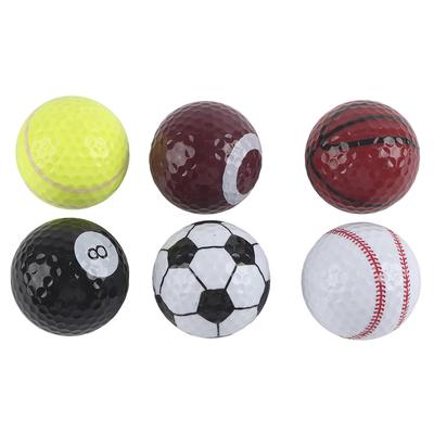 6 Pcs Basketball Football Volleyball Pattern Golfball Practice Balls Indoor Outdoor Training