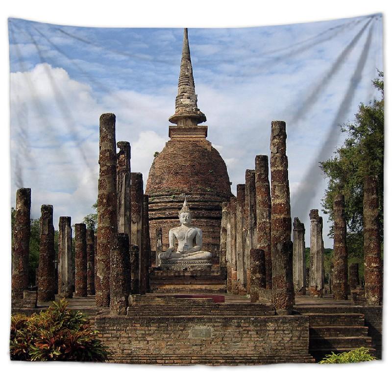 Posąg buddy gobelin Twin Hippie ściana wisząca narzuta narzuta czeska mata plażowa obrusy wystrój domu do sypialni