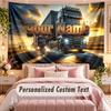 Car Racing (153) Theme Wall Tapestry Customized With Name Text Personalized Hanging Tapestry For Bedroom Living Room Decor