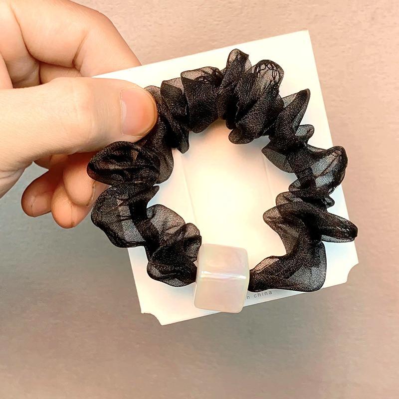 Korean Simple Mesh Scrunchies Women Girls Elastic Hair Rubber Bands Accessories Tie Hair Rope Headdress Headwear Ponytail Holder