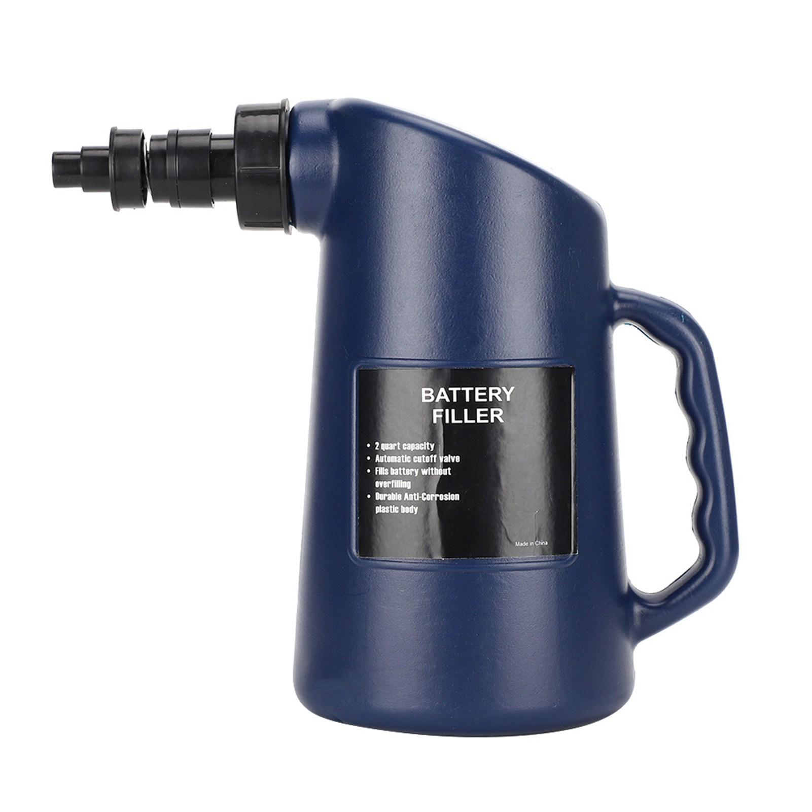 

2L Car Battery Acid Filler Bottle Portable Lead-Acid Liquid Filling Kettle Durable Deep Cycle Jug чорний