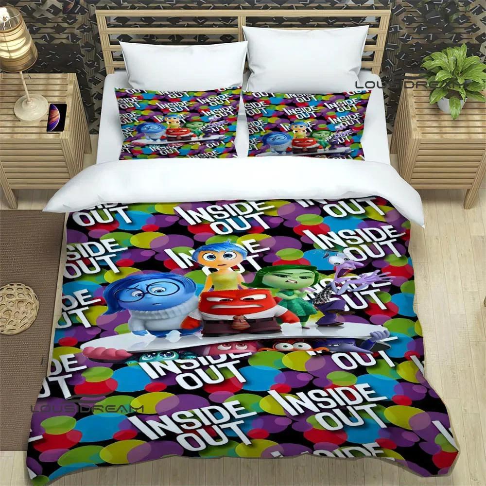 Cartoon Print Inside Out Bedding Sets Pillowcase Children Duvet Cover Bed Comforter Set Bedding Set Luxury Birthday Gift
