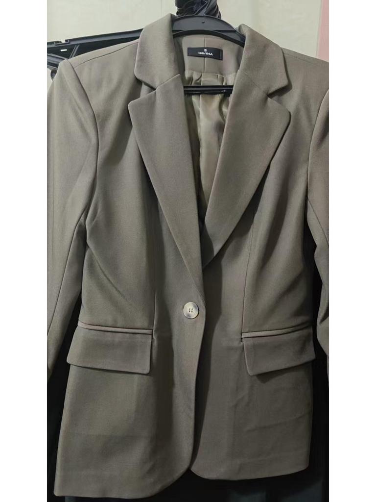 Jachetă costum casual profesională de toamnă/primăvară pentru femei, cu croială slim: La modă, Versatil, Elegant.