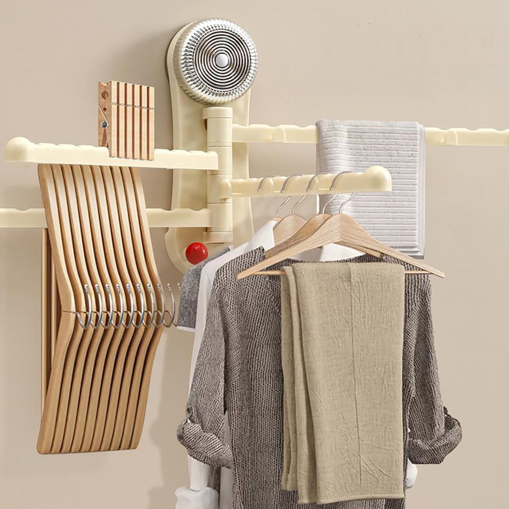 Suction Cup Towel Storage Rack Rotatable Multilayer Towel Holder Wall Mounted Kitchen Bathroom Towel Drying Organizer Shelf