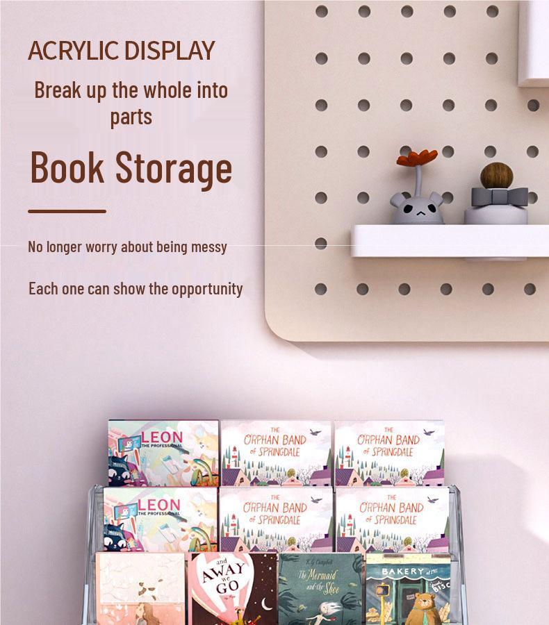 Desktop Bookshelf & Stationery Organizer: Book, Journal, & Postcard Display Rack