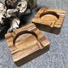 Walnut Grove Solid Wood Ashtray - High-End Chinese Style Decorative Piece for the Living Room