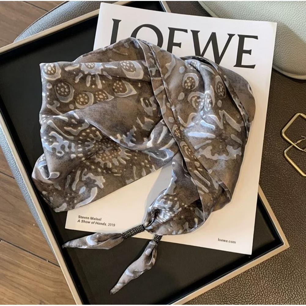 Elegant Black Striped Silk Tie Waist Triangle Scarf Belt - 2025 Collection