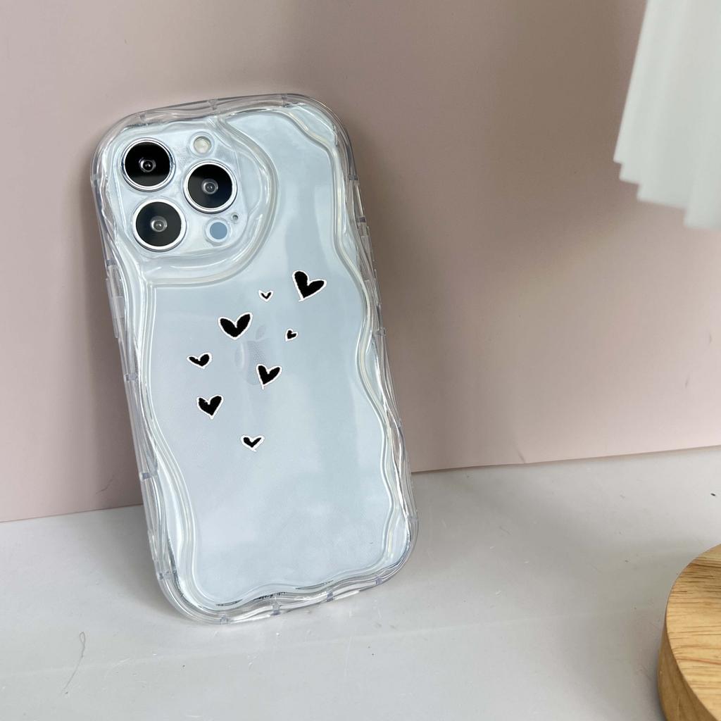 Huse de telefon N83 Artă Inimă și Frunză Moi Ondulate pentru iPhone 14 Pro Max 13 mini 15 Plus XR 7 8 6 XS Max 12 11 Husă Bumper Protectoare