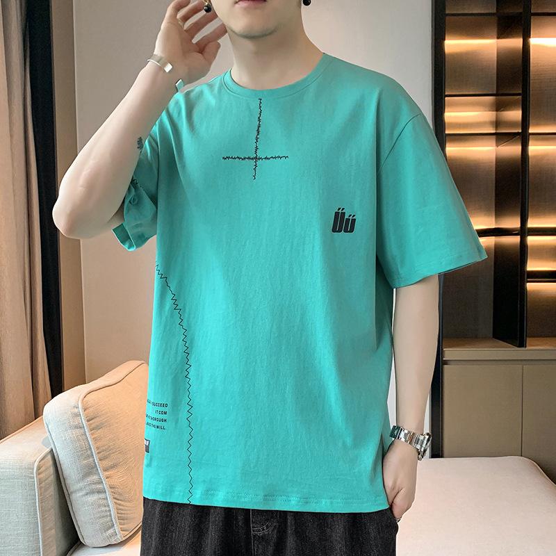 Men Casual Graphic Print Short Sleeve T Shirt Loose Fit Streetwear Summer Top