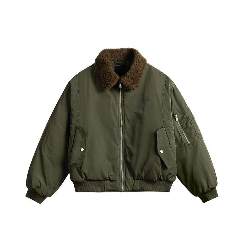 NotBrand Men's Lambswool Pilot Jacket - Winter Cotton Lapel Workwear, Loose Fit (MY95417)