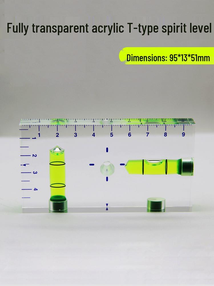 High-Transparency T-Level 9513: Dual-Axis Magnetic Acrylic Spirit Level Splendid Level