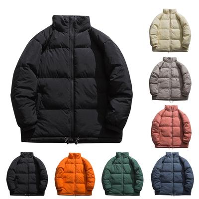 Winter männer Einfarbig Lose Stehkragen Verdickte Baumwolle Anzug Casual Baumwolle Mantel