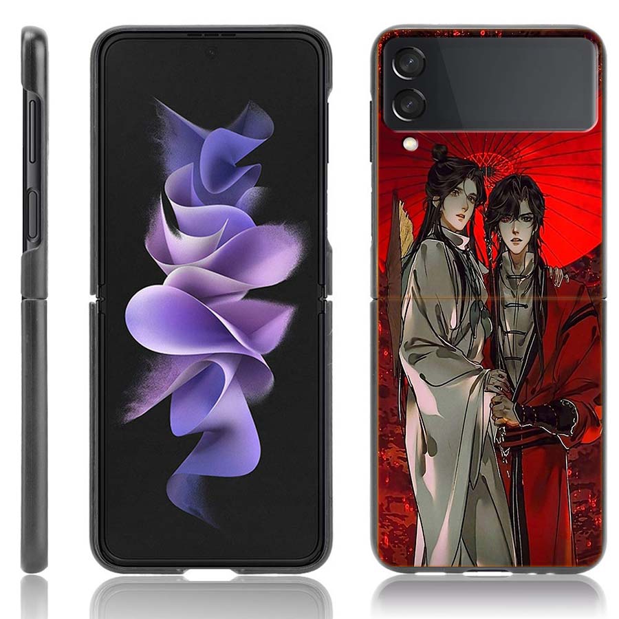 Tian Guan Ci Fu Funda Phone for Samsung Z Flip 7 6 Galaxy Z Flip 5 3 4 5G Case Black Hard PC Shell Protective Cover