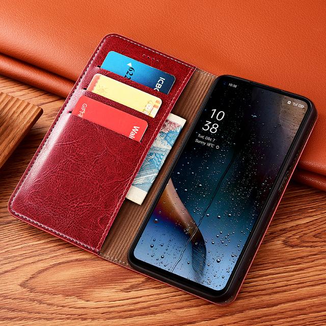 Custodia a Portafoglio di Lusso in Vera Pelle per Samsung Galaxy S25 S24 S23 S22 S21 S20 S10 FE Ultra Plus Copertura con Supporto Pieghevole Magnetico