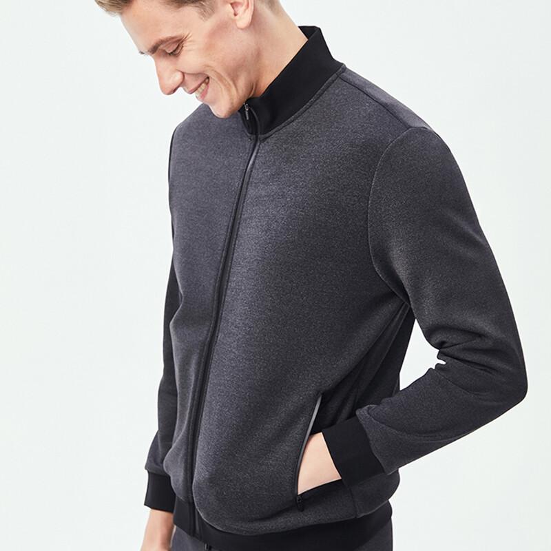 Qishuo 400g Business Stand Collar Zipper Sweatshirt