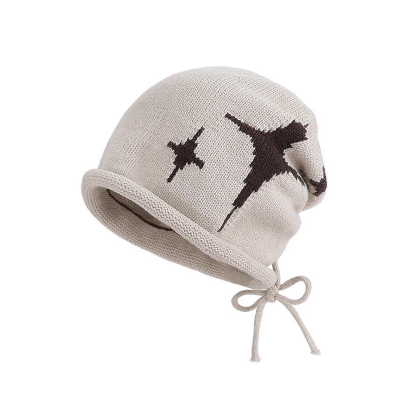 Beanie Hat For Women Winter Style Knit Cap With Insulating Features бежевый