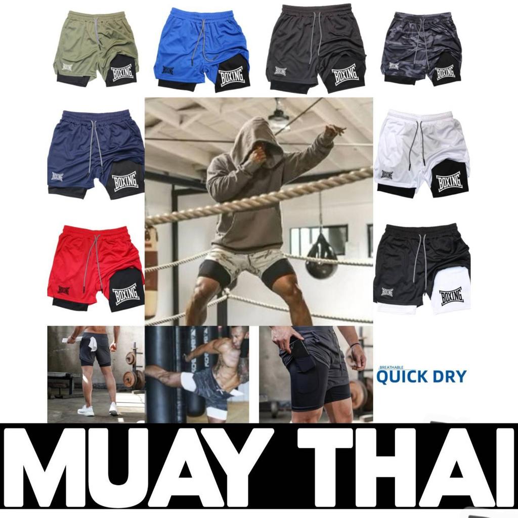 Muay Thai Kick Boxing MMA Shorts Camouflage Men Women Unisex Double Layer Quick Dry Breathable Training Sport Gym Fitness Workout